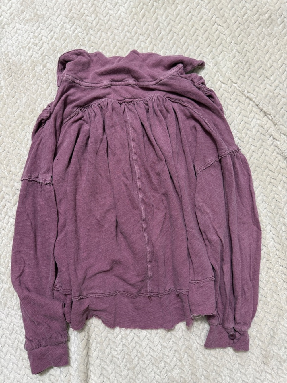 We The Free Dusty Plum Buttoned Polo Top - Picture 4 of 4